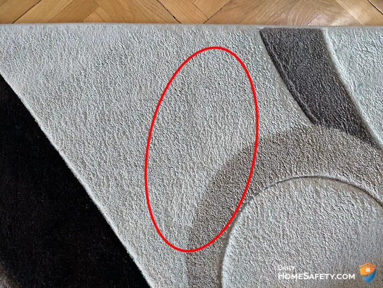Footprint on a rug