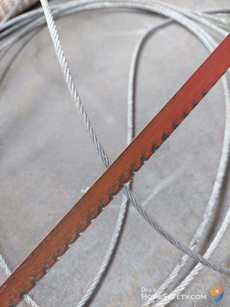 Hacksaw blade and wire rope