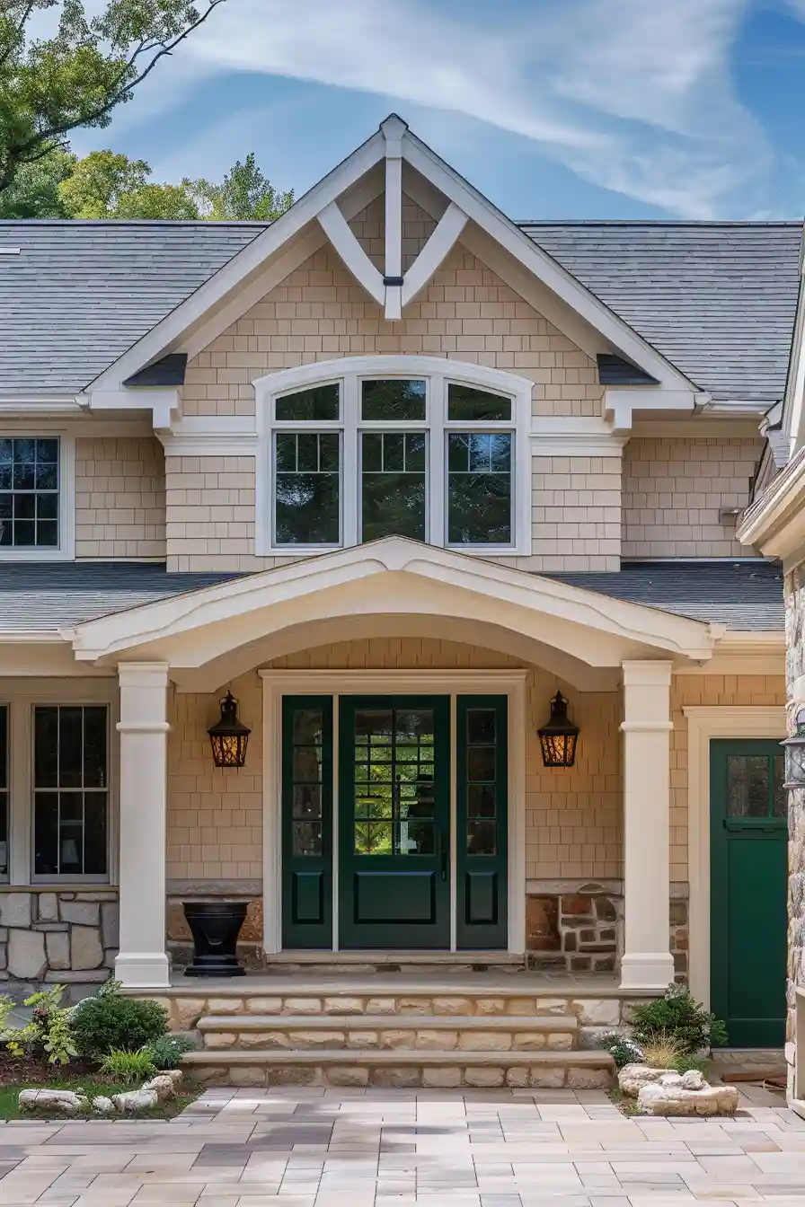 Another view of forest green front door