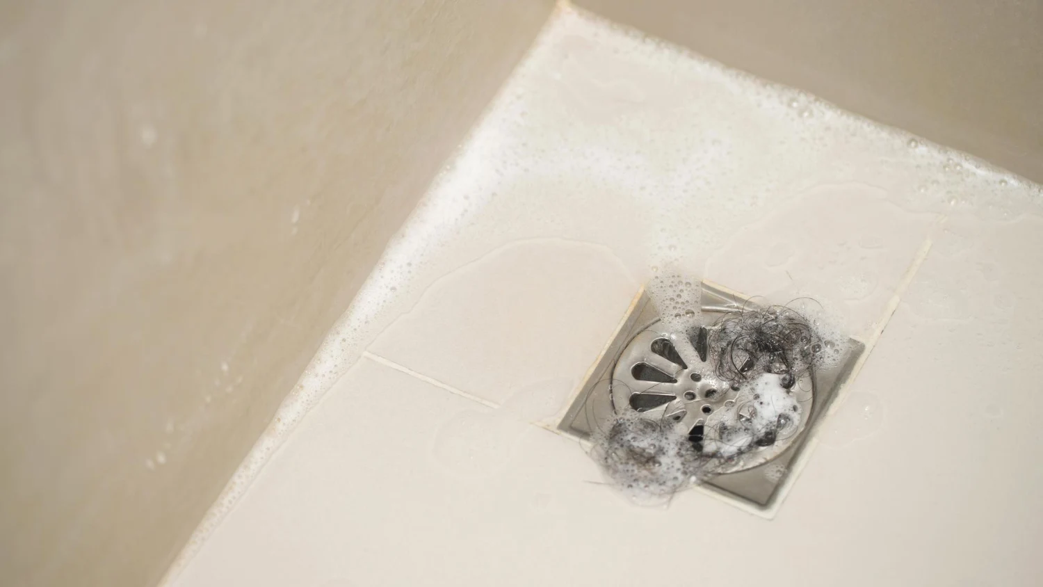 a clogged shower drain