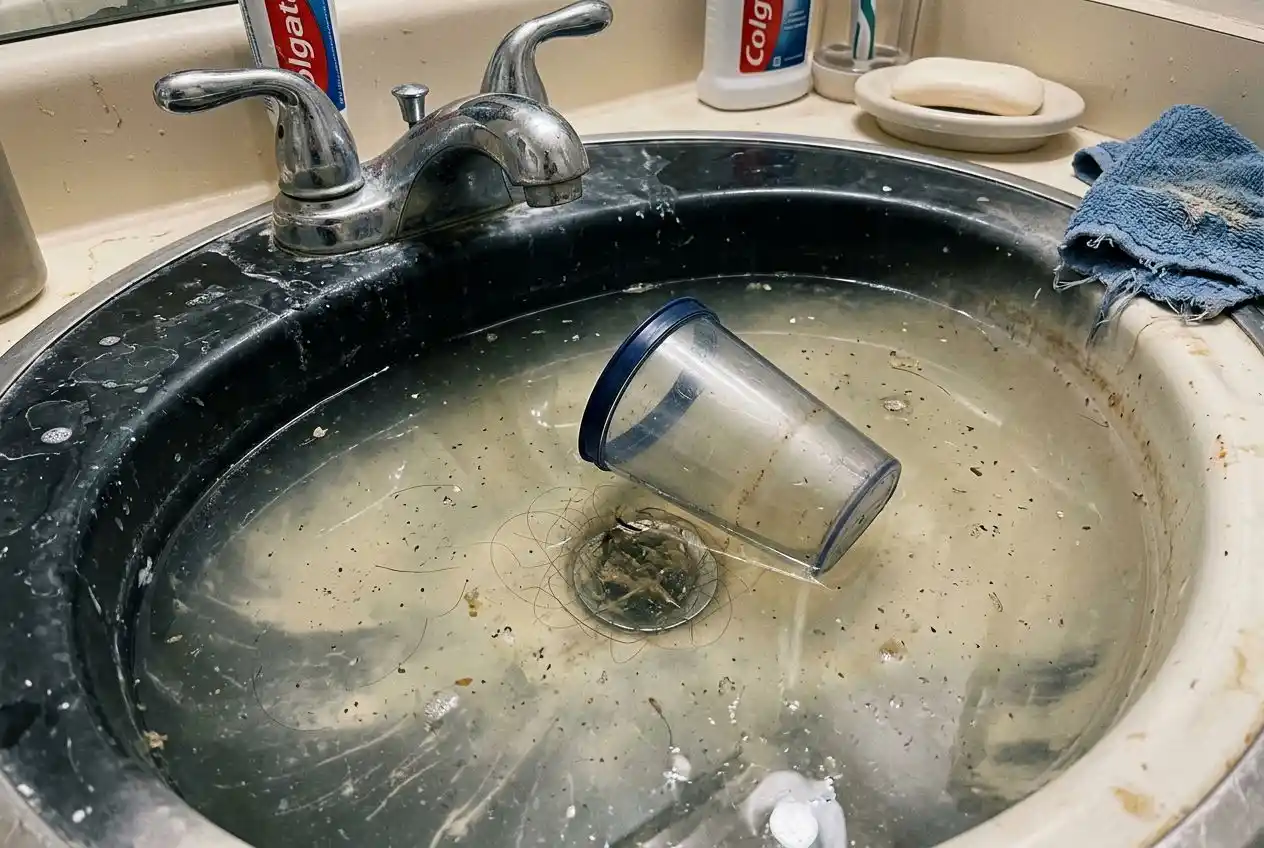 standing water in bathroom sink